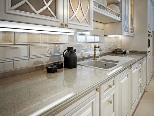 piano cucina in marmo