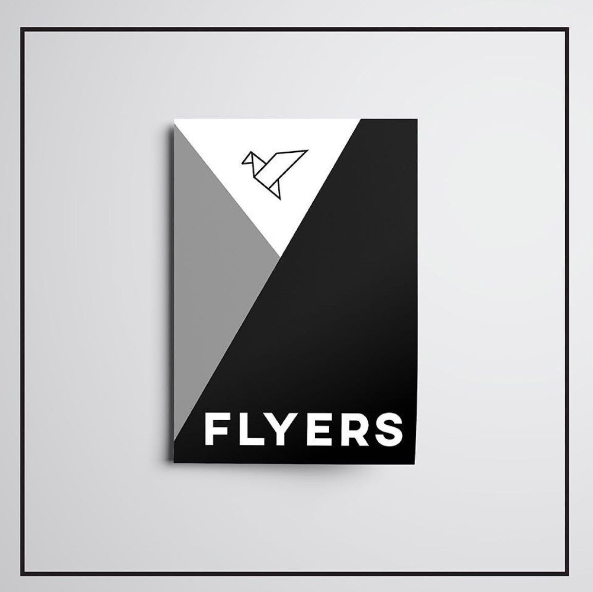 A black and white poster with the word flyers on it