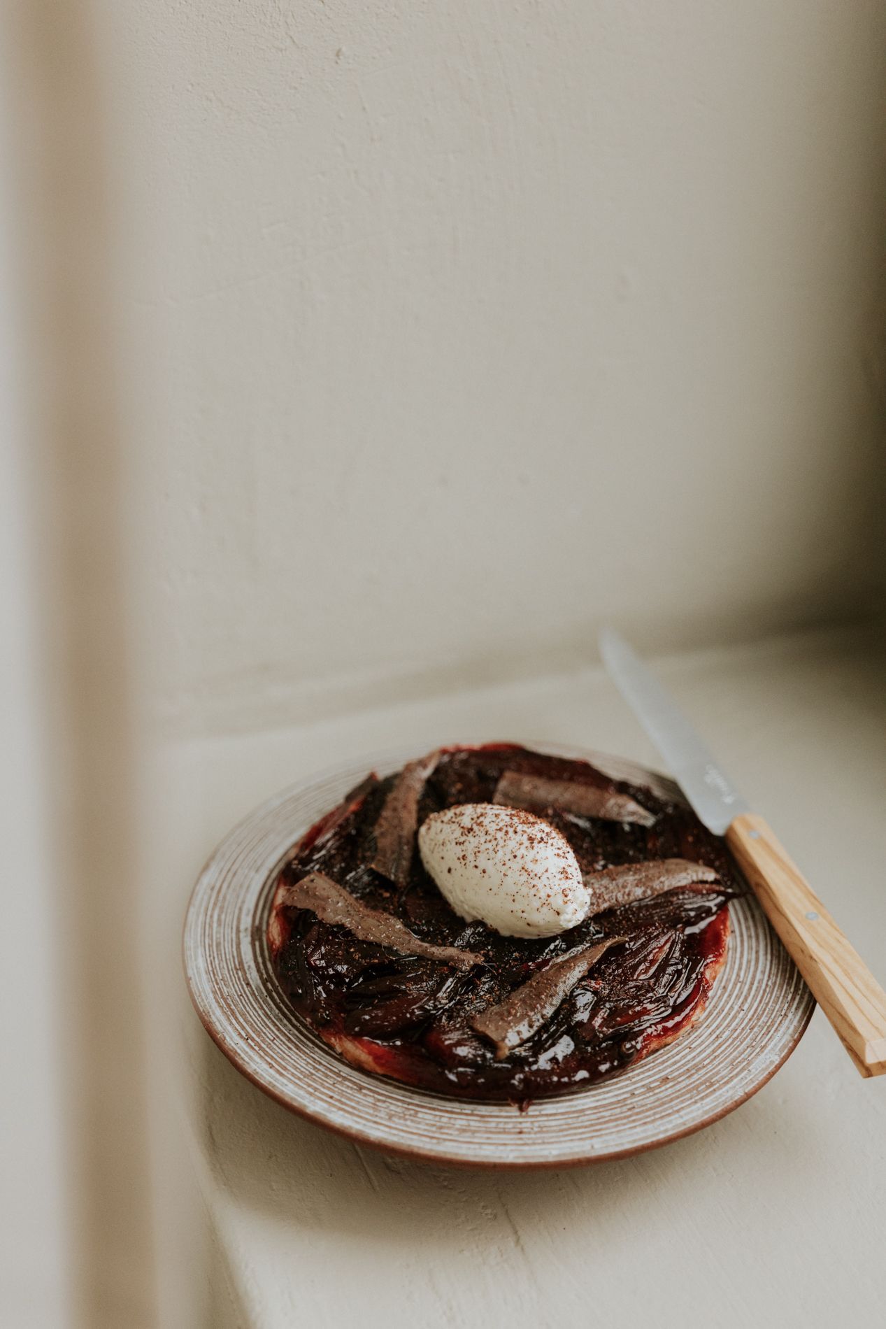Tarte Sardien, deze wordt geserveerd als snack.