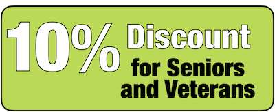 10% Discount for Seniors and Veterans