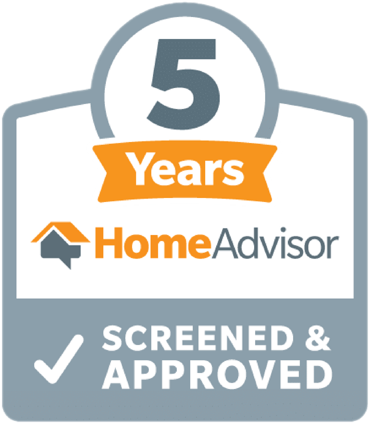 A sticker that says `` 5 years home advisor screened and approved ''.
