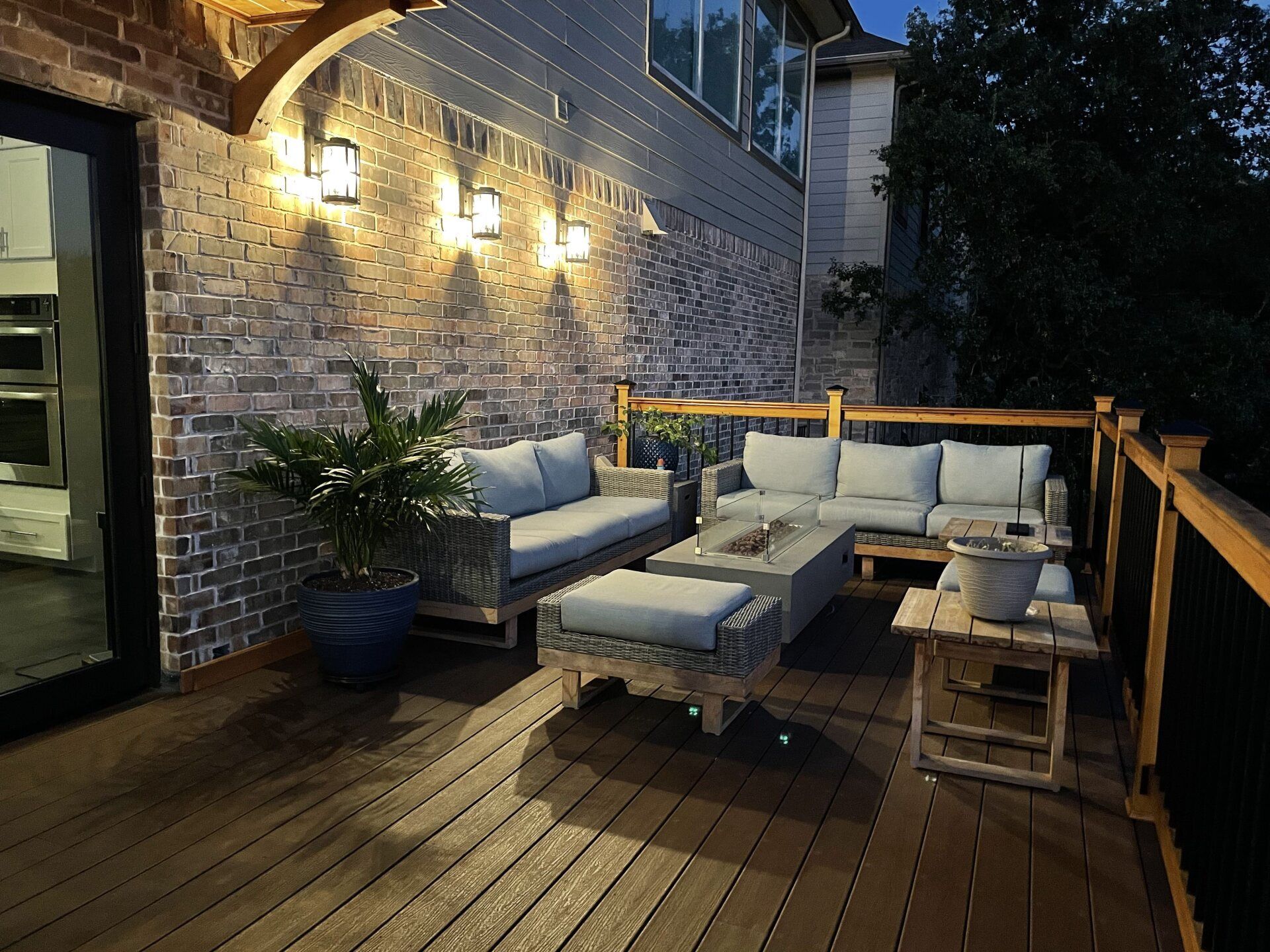 deck lighting and furniture