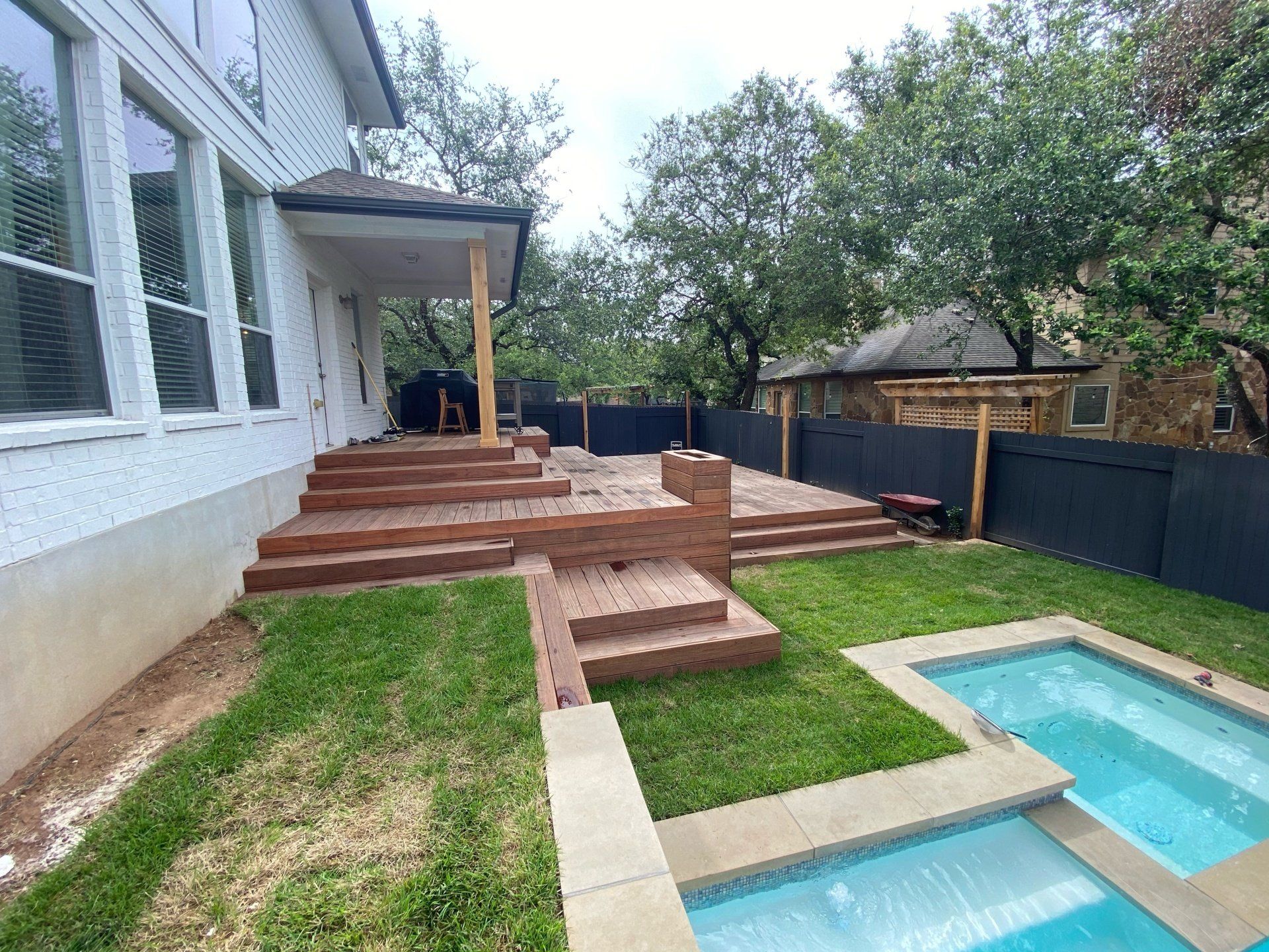 patio steps and shallow pool