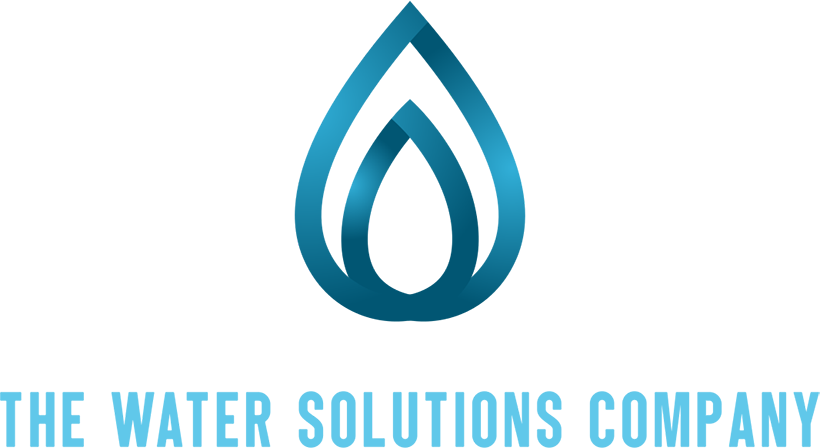 Blue water drop logo with the text 