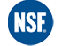 NSF logo: Blue circle with white text, 