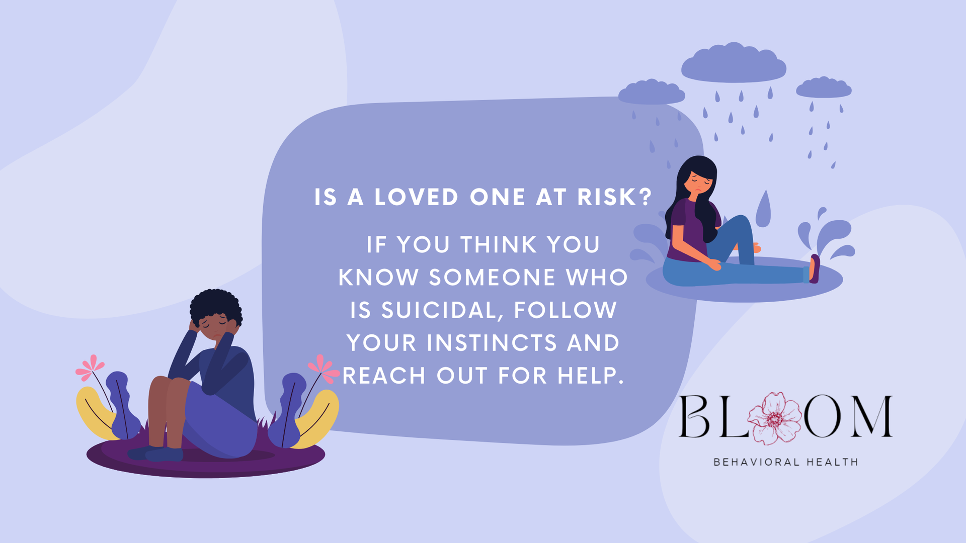 Graphic: A call to action. Two figures sit sadly; text: 