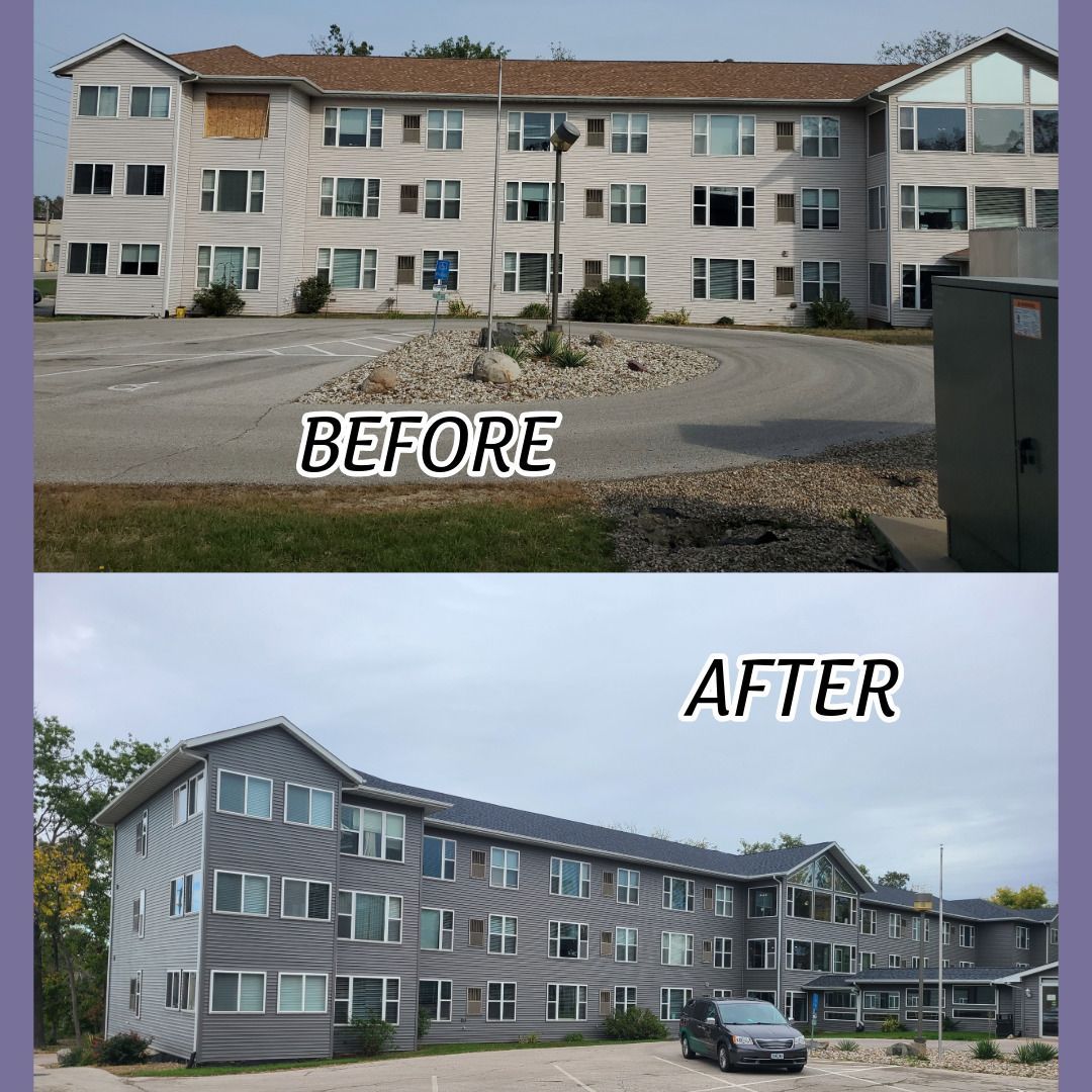 Siding and windows replaced after storm
