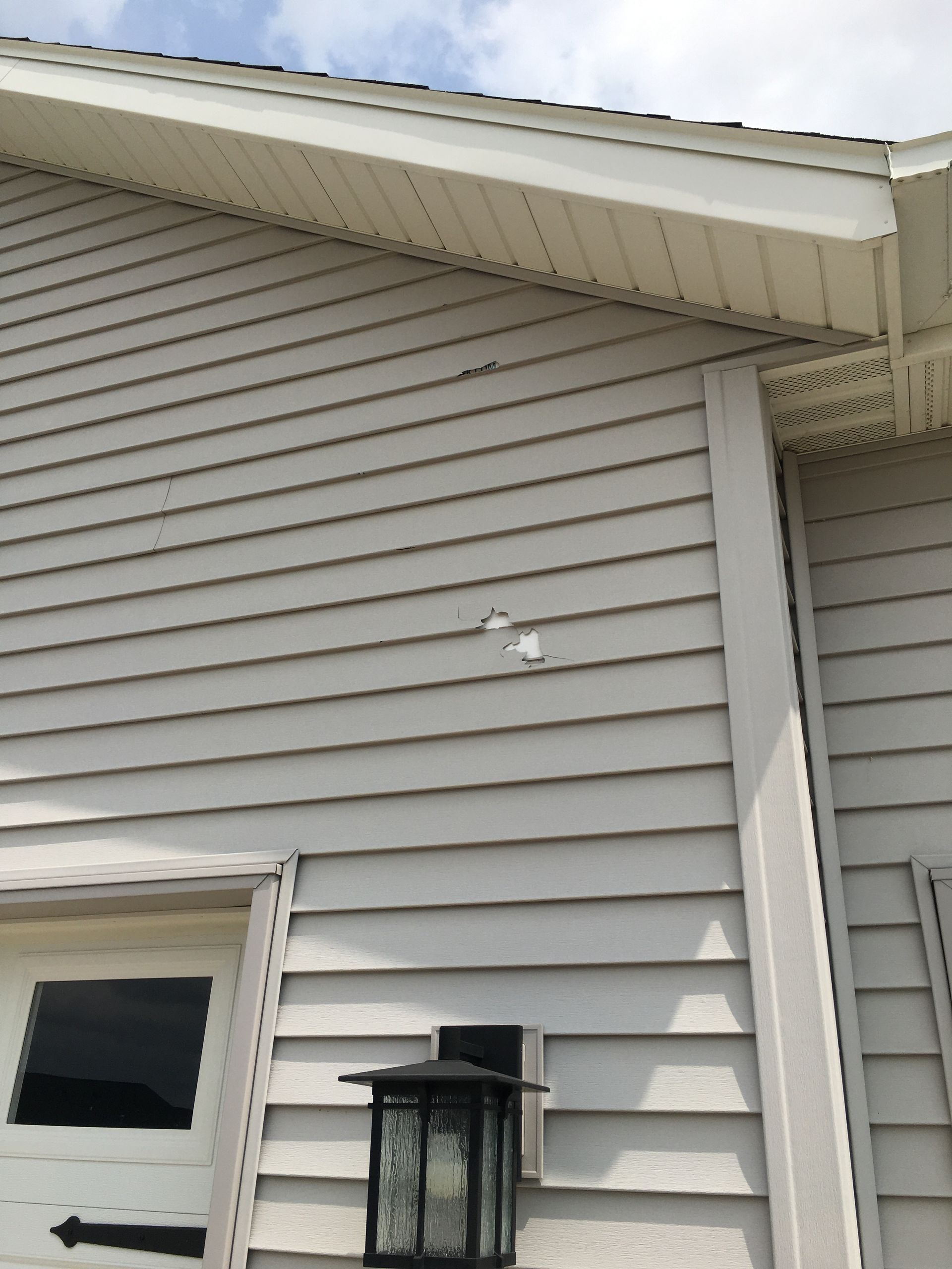 Chipped vinyl siding