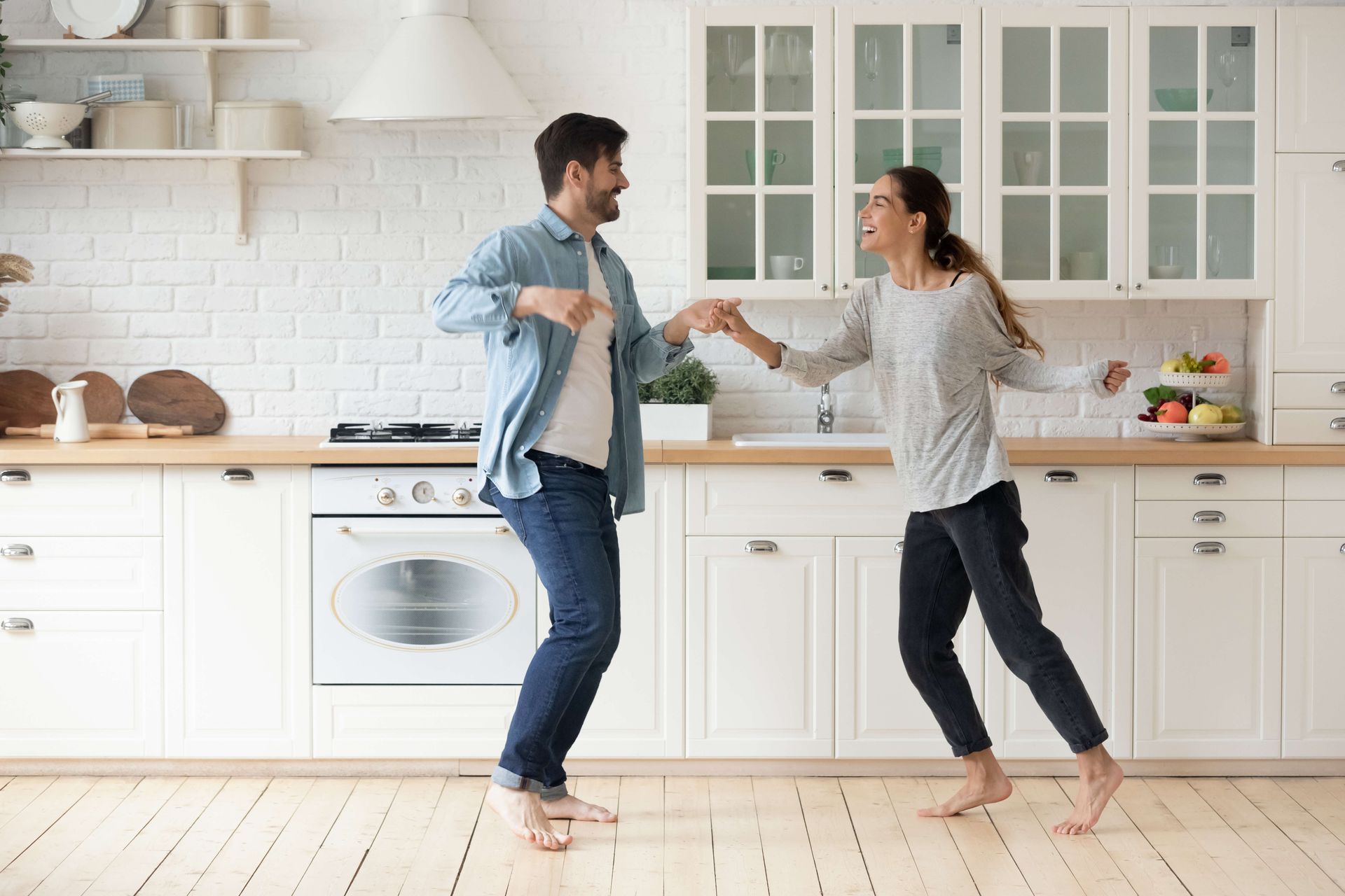 Happy couple in the kitchen