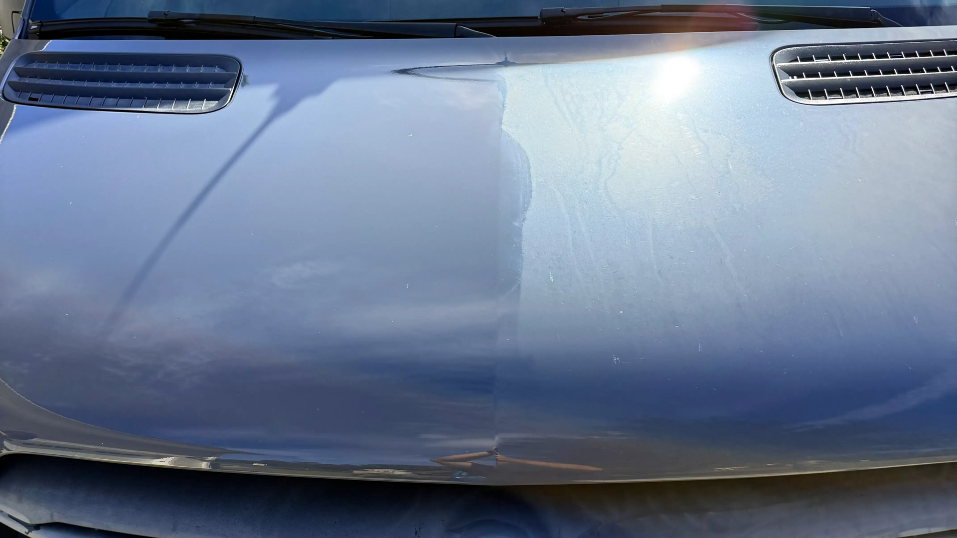 Mercedes-Benz Sprinter receiving professional paint correction to remove swirls and oxidation. Professional paint correction on a Mercedes-Benz Sprinter removing swirls and oxidation while restoring deep gloss and clarity.