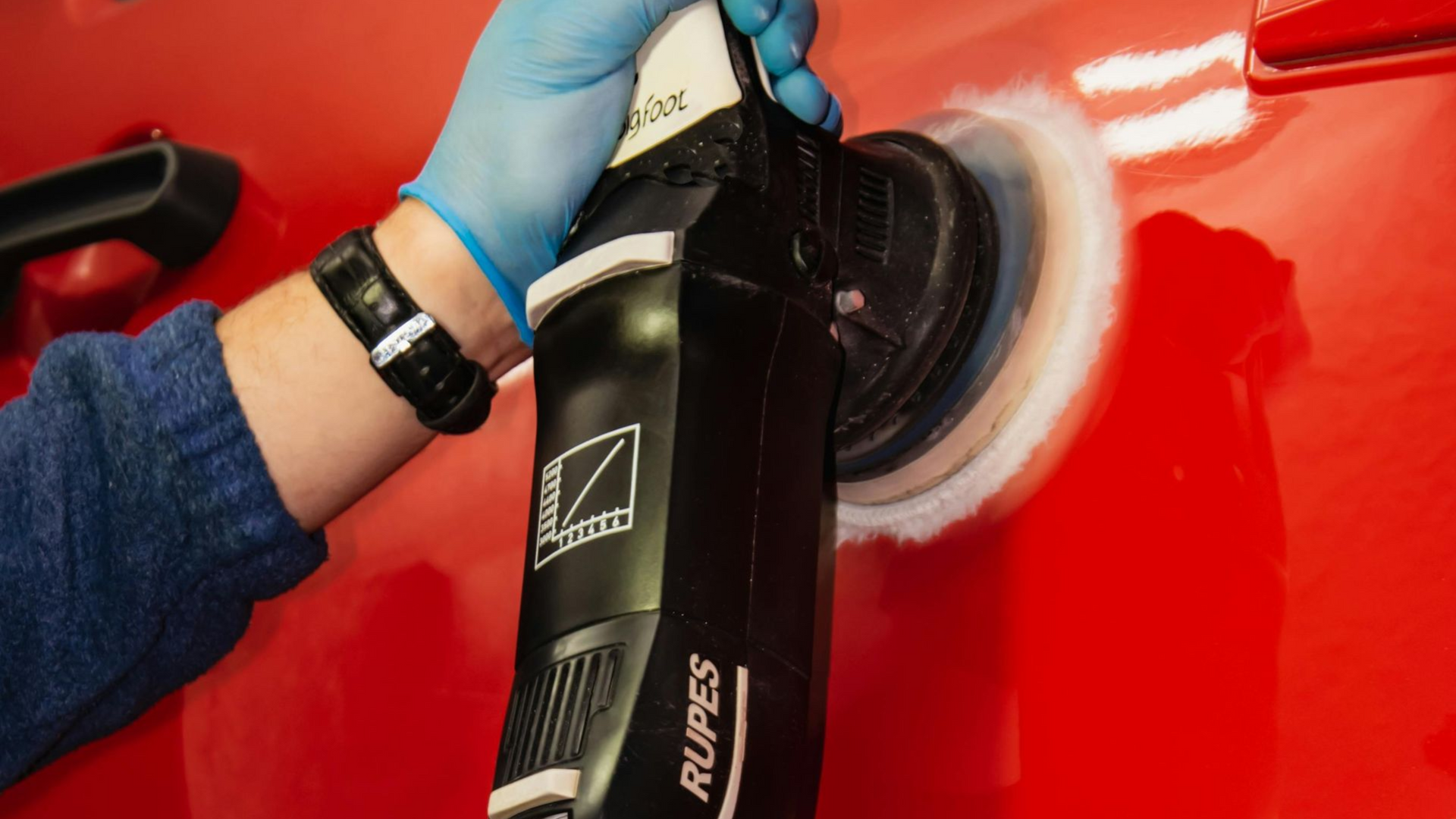 Toyota receiving professional paint correction for enhanced gloss and swirl-free paint. Toyota receiving professional paint correction to remove swirl marks and restore deep gloss and clarity to the paint finish.