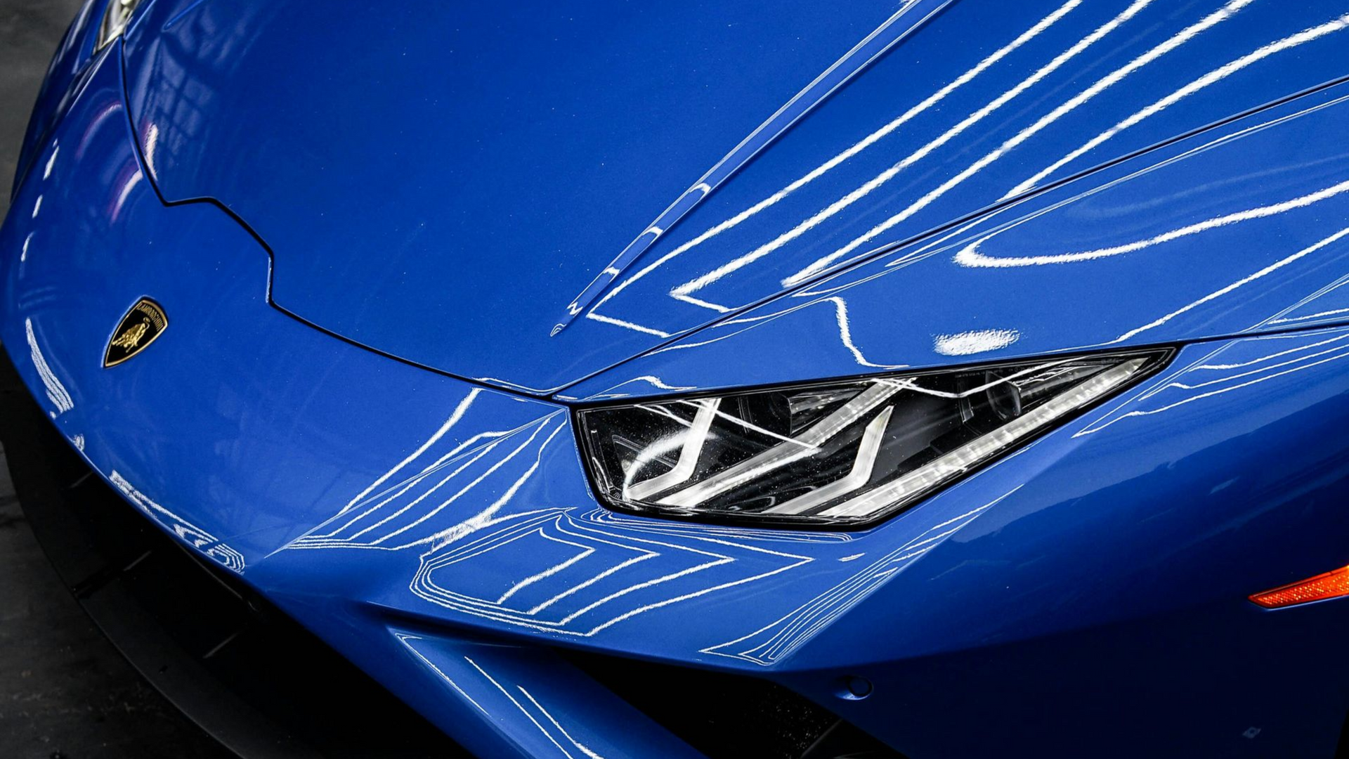 Lamborghini receiving professional paint correction for a flawless, high-gloss finish. Lamborghini receiving professional paint correction to remove swirl marks and enhance gloss, depth, and paint clarity.
