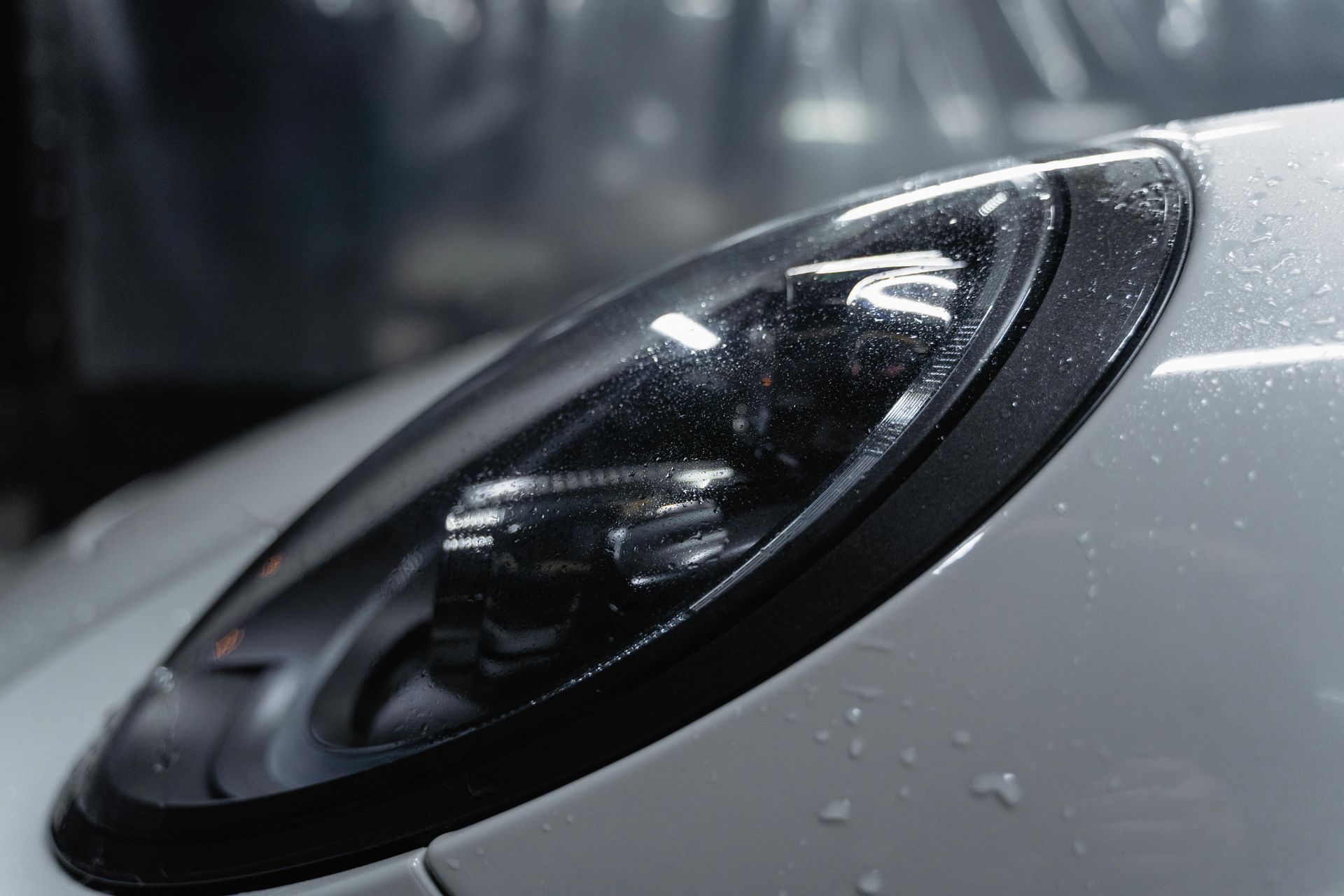 Show-ready ceramic coated sports car with enhanced gloss