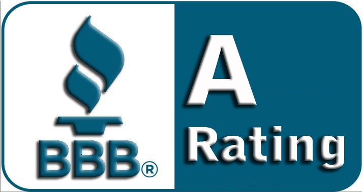 BBB Accredited Business logo: blue flame above