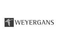 Logo de Weyergans, représentant un canard à l'intérieur d'un carré sombre à gauche du nom de l'entreprise dans le texte.