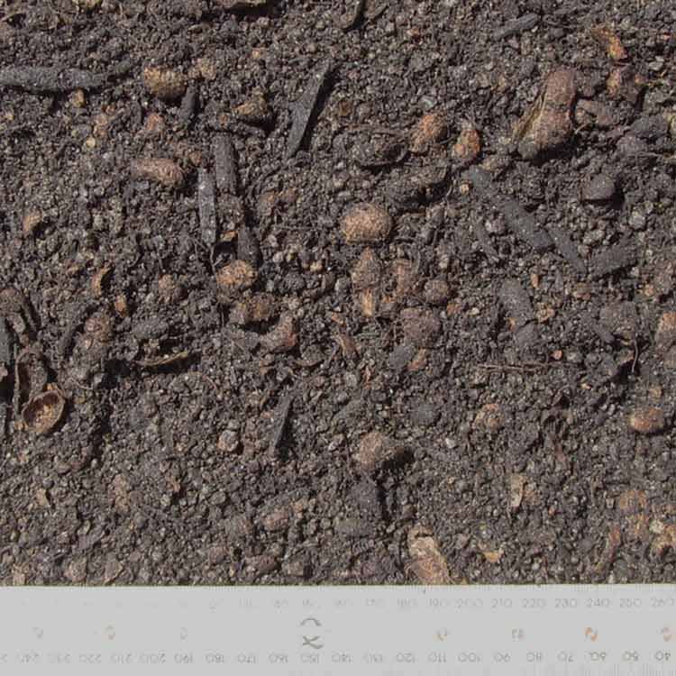 Close-up of Dark Soil, Mixed With Bits of Organic Matter and Small Rocks — Kuranda Landscape Supplies in Kuranda, QLD