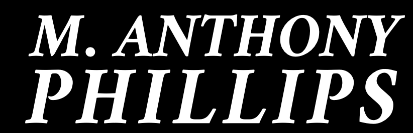 A black and white logo for m. anthony phillips