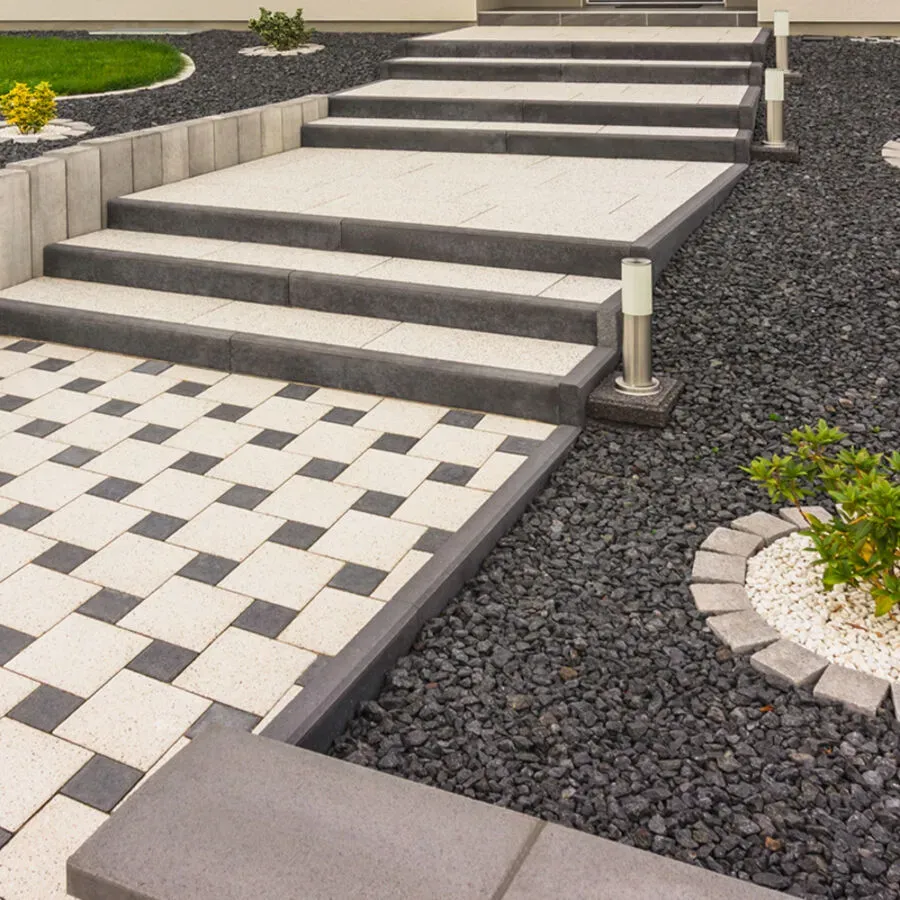 A set of stairs leading up to a house