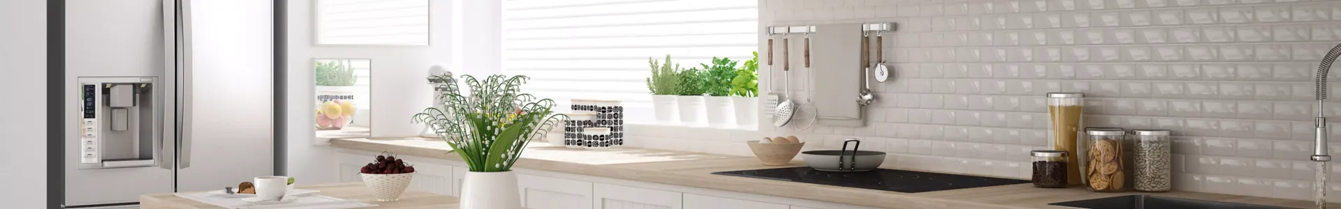 A blurry picture of a kitchen with a sink and a window.