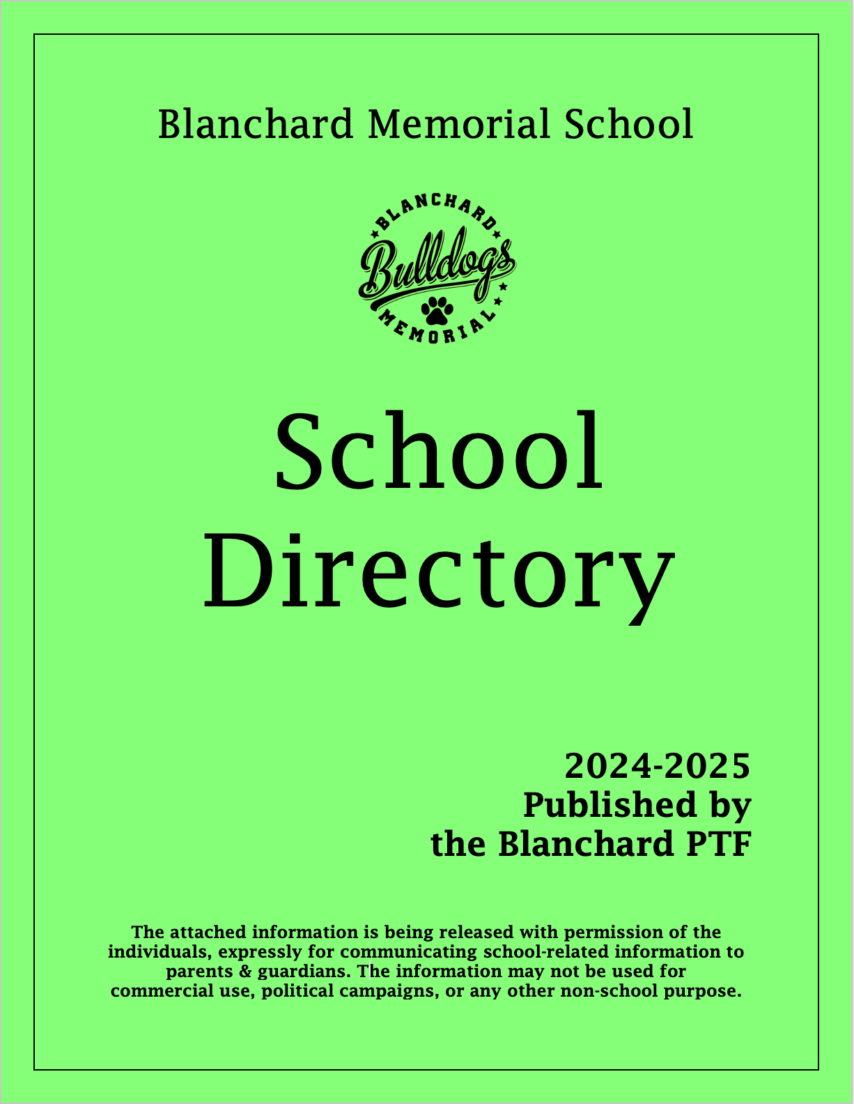 Cover of School Directory