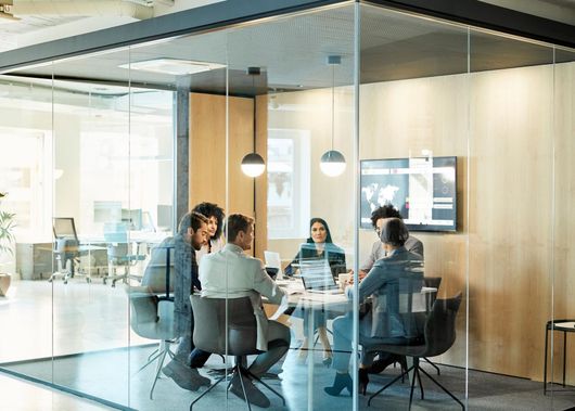 People Meeting In Glass Conference Room — Olney, MD — USA Glass Services