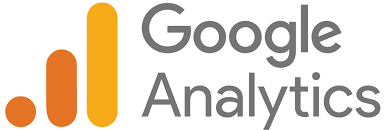 The google analytics logo is orange and gray
