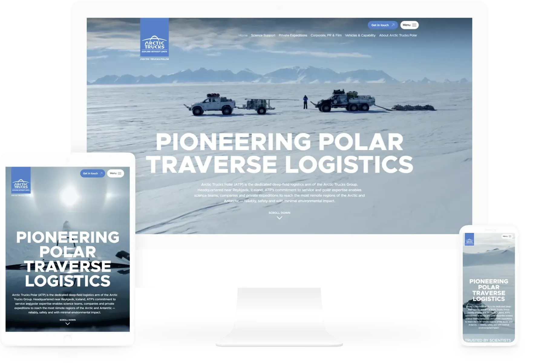 Arctic Trucks Polar portfolio page.  Web Design by Cotswold Web Cheltenham