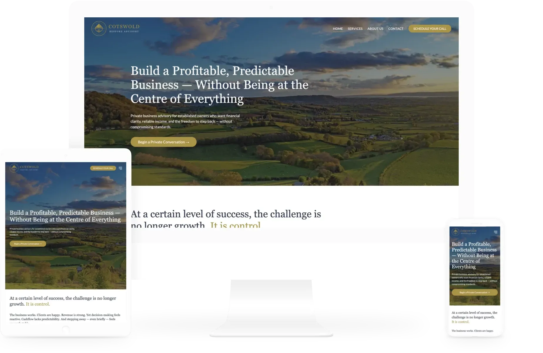 Cotswold Bespoke Advisory portfolio page. Web Design by Cotswold Web Cheltenham.