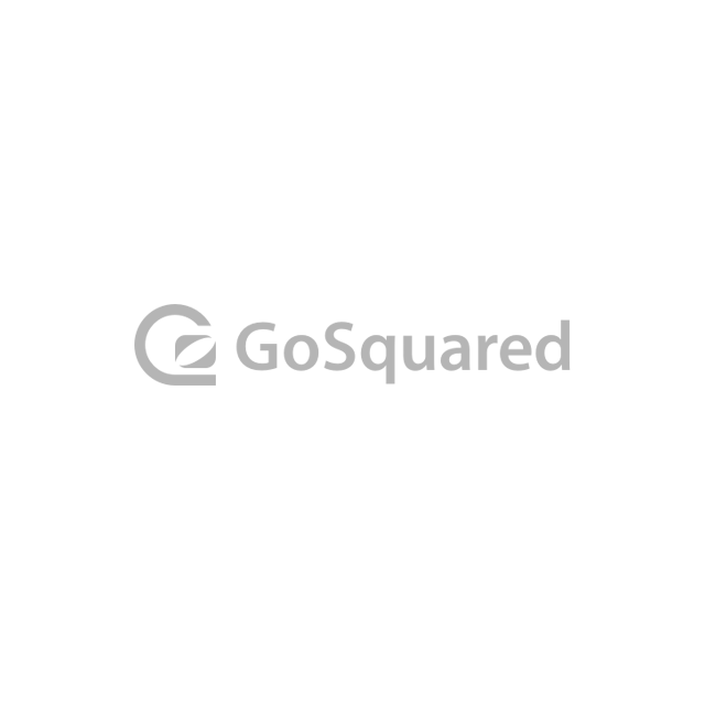 The gosquared logo is a gray logo on a white background.