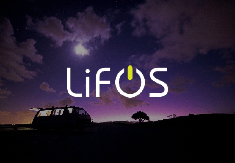 The word lifos is on a purple background