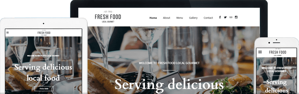 Restaurant responsive website banner
