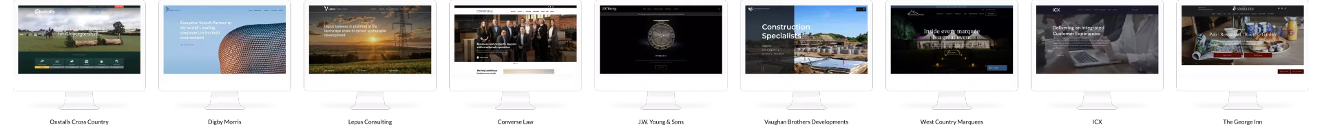 A row of blurred pictures are lined up on a white background
