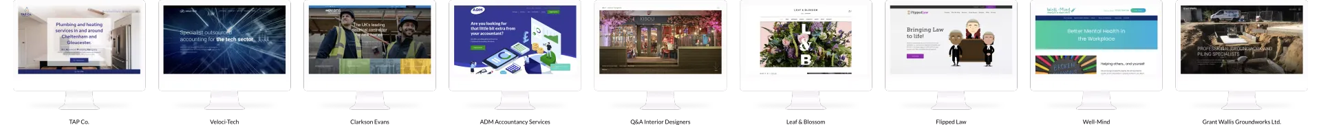 A row of blurry pictures with a white background
