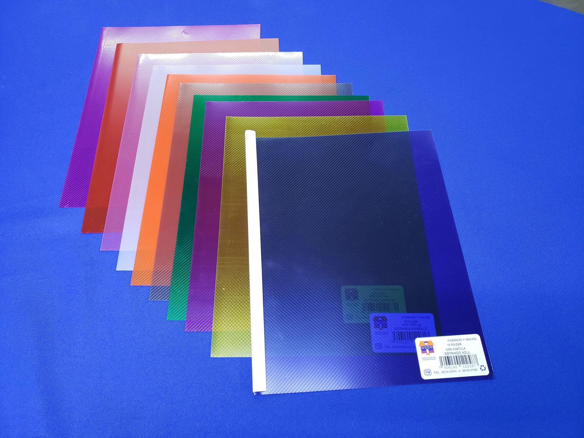 folder con costilla varios colores