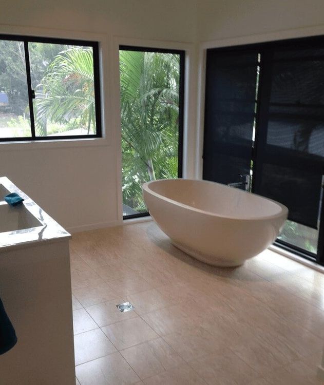 Bathtub in Modern Bathroom — Windows and Doors in Ballina, NSW