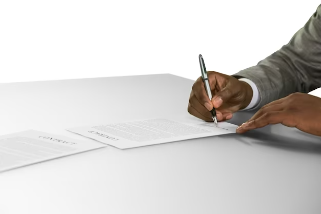 Une personne écrit sur un morceau de papier avec un stylo