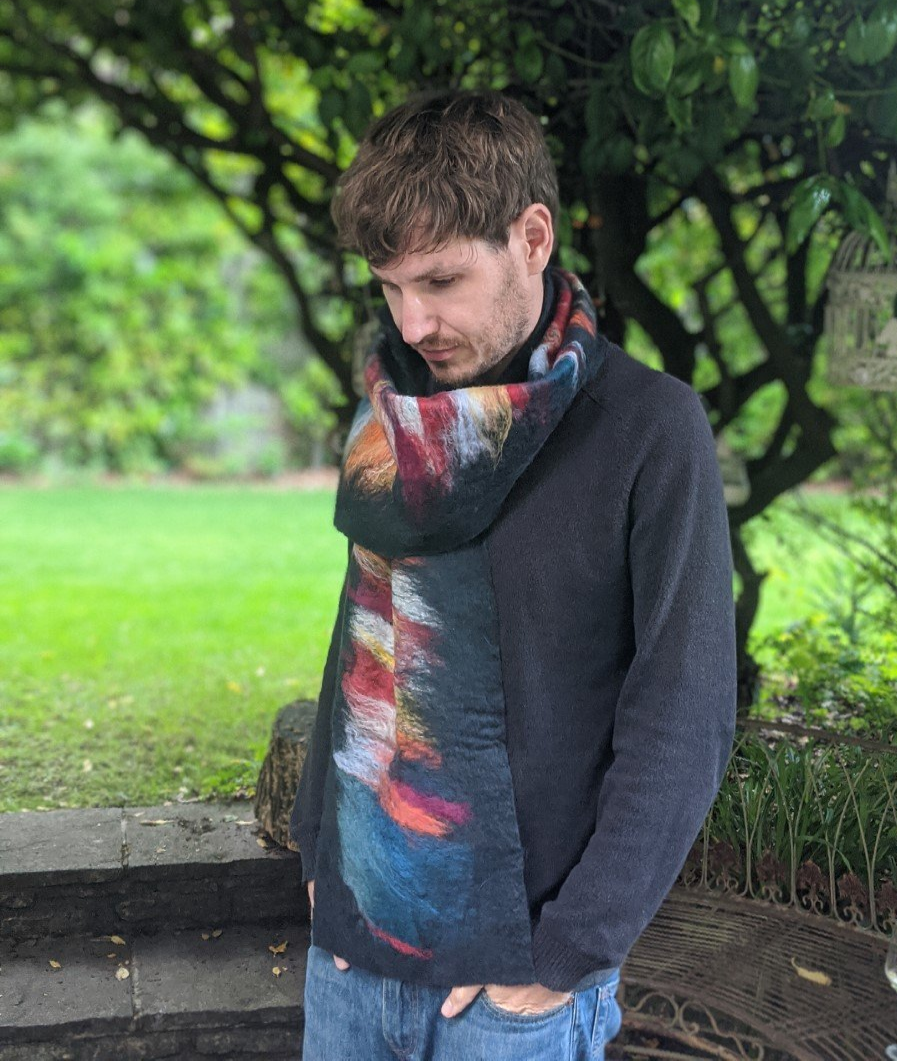 Men's felt scarf, felt scarf