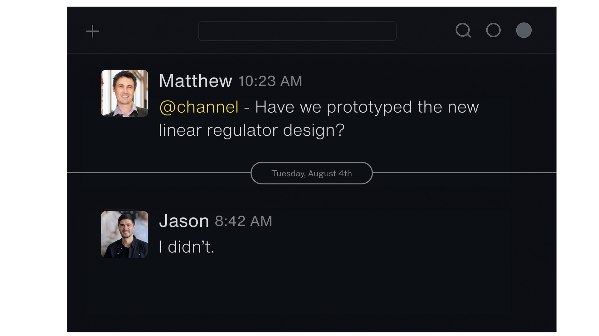 Bad example of communication in Slack