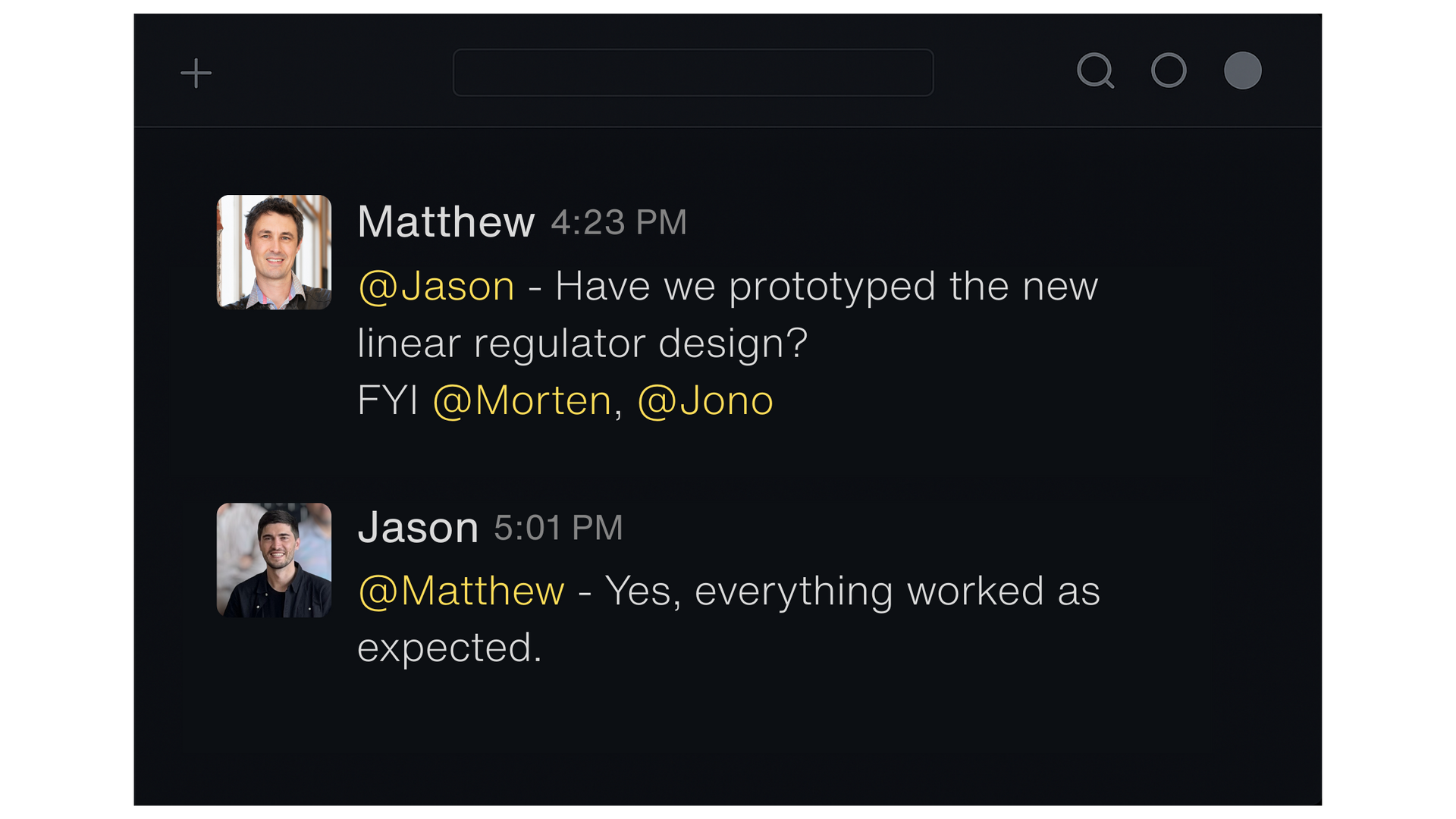 Good example of communication in Slack