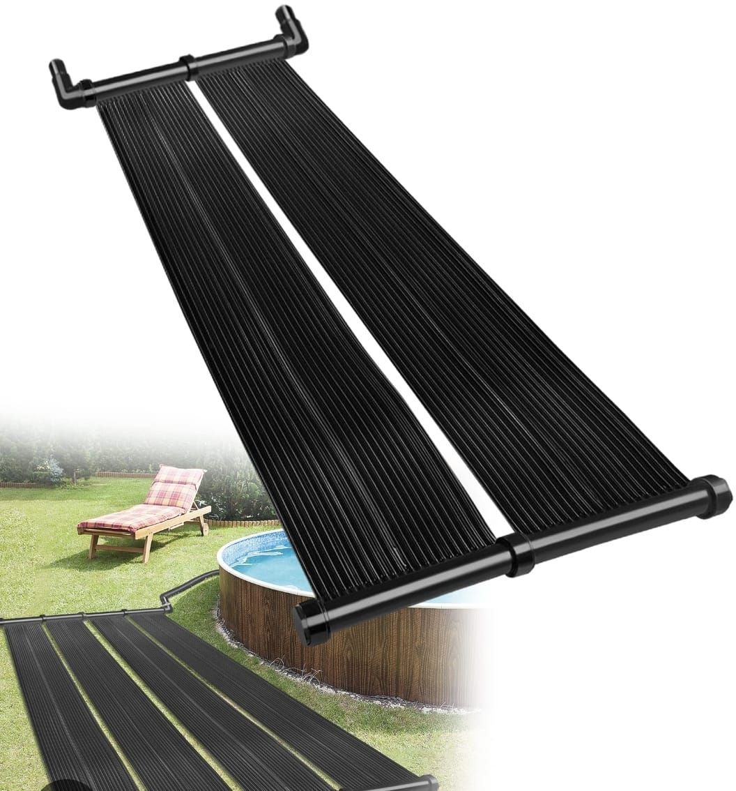 El tejado de un edificio con una piscina al fondo