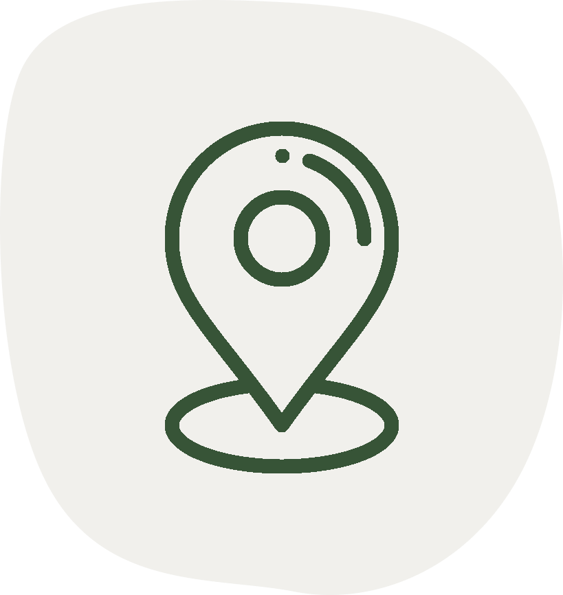 A green map pin icon on a white background.