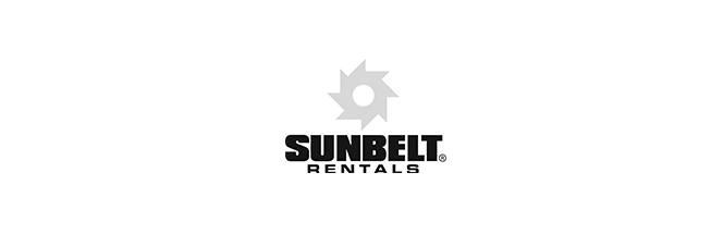 A black and white logo for sunbelt rentals