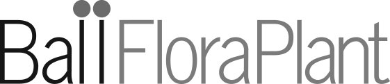 A black and white logo for ball flora plant