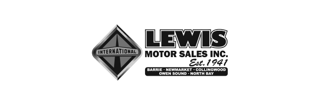 A black and white logo for lewis motor sales inc.