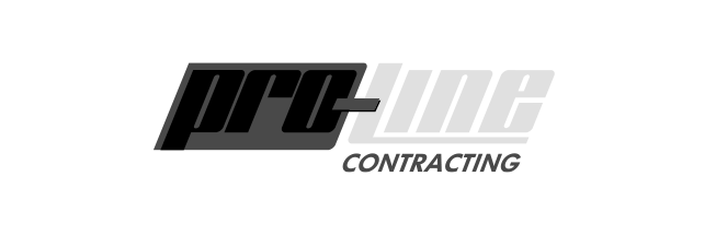 A black and white logo for pro-line contracting