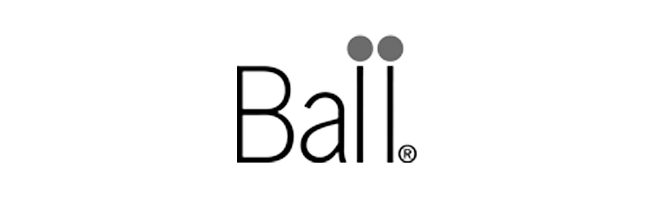 A black and white logo for a company called ball.