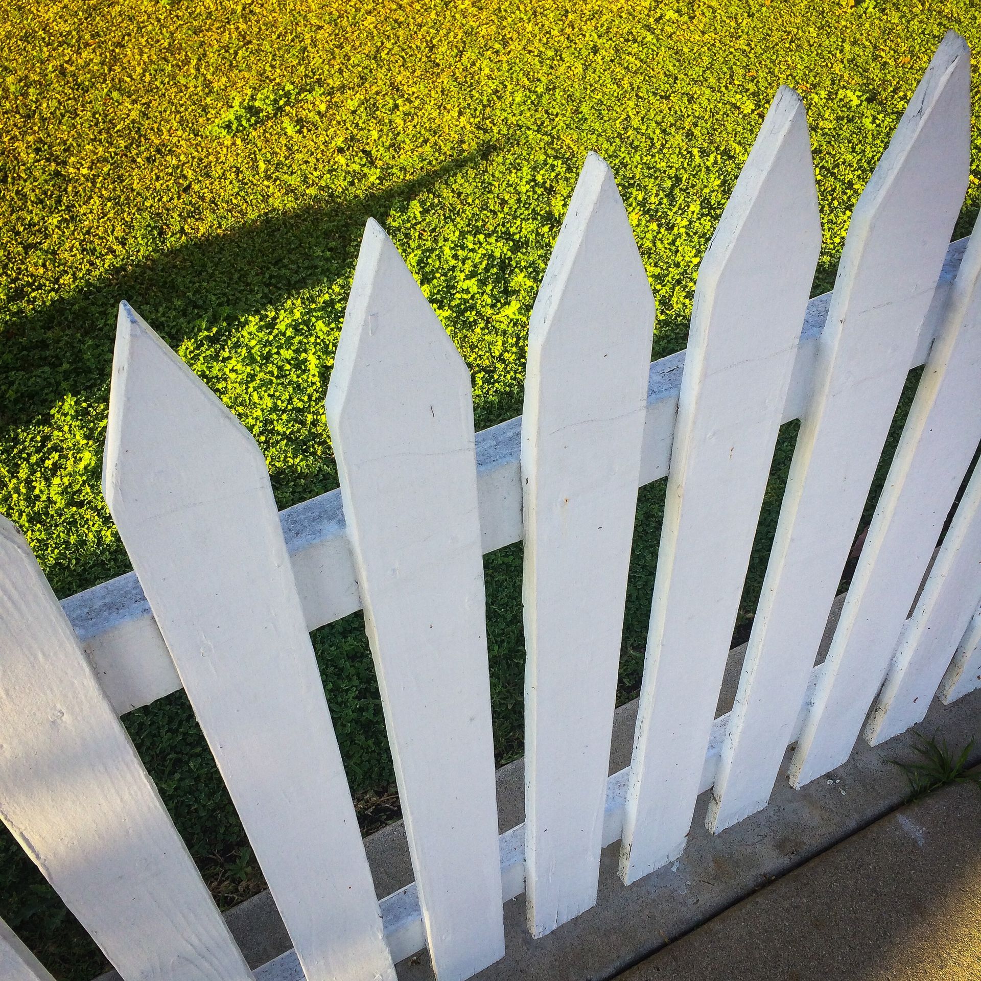 White vinyl privacy fence in Baldwin County by Mitchell Fence Company
