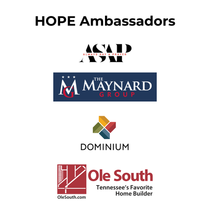 A collage of hope ambassadors logos on a white background