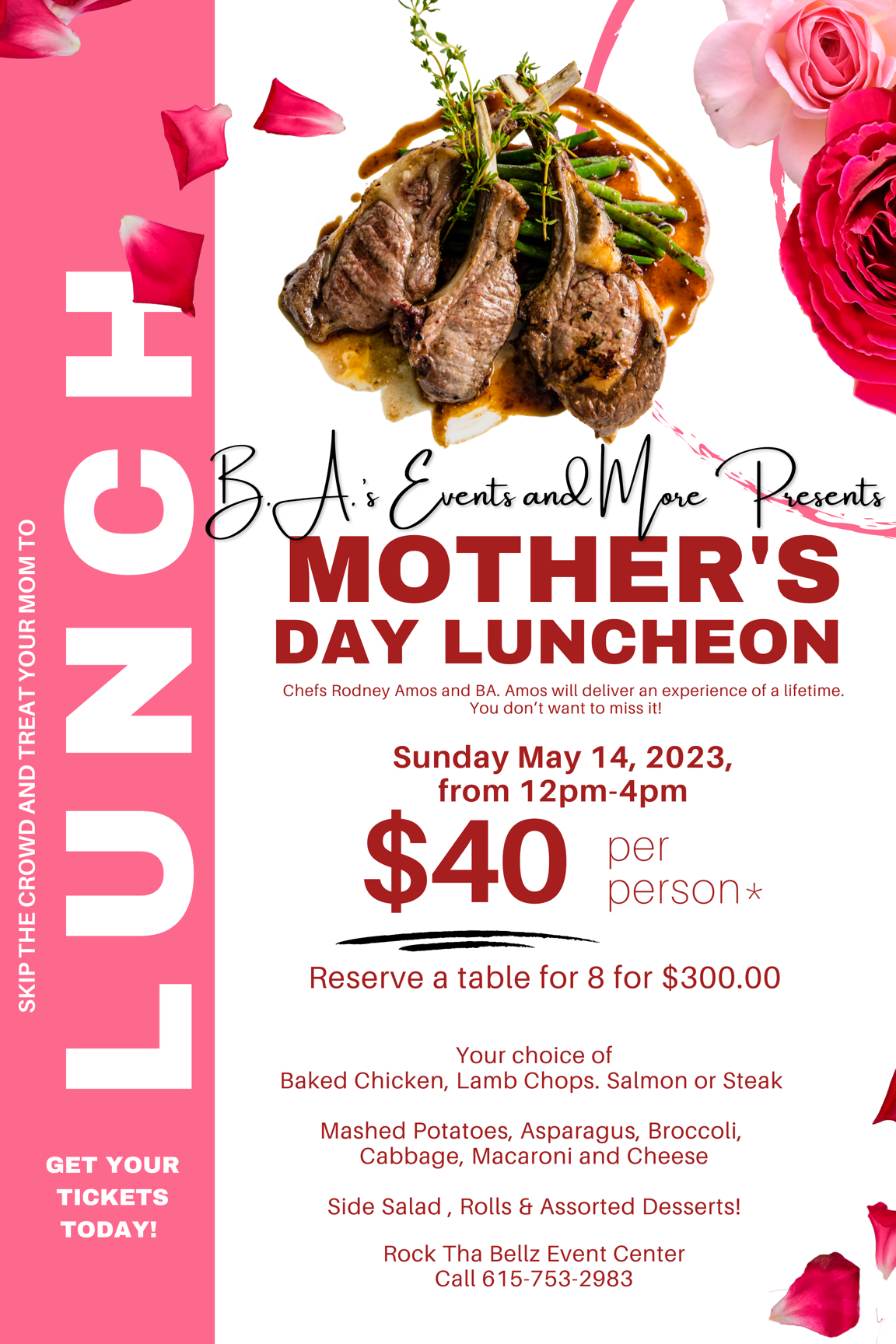 A mother 's day luncheon is being held on sunday may 14 , 2022.