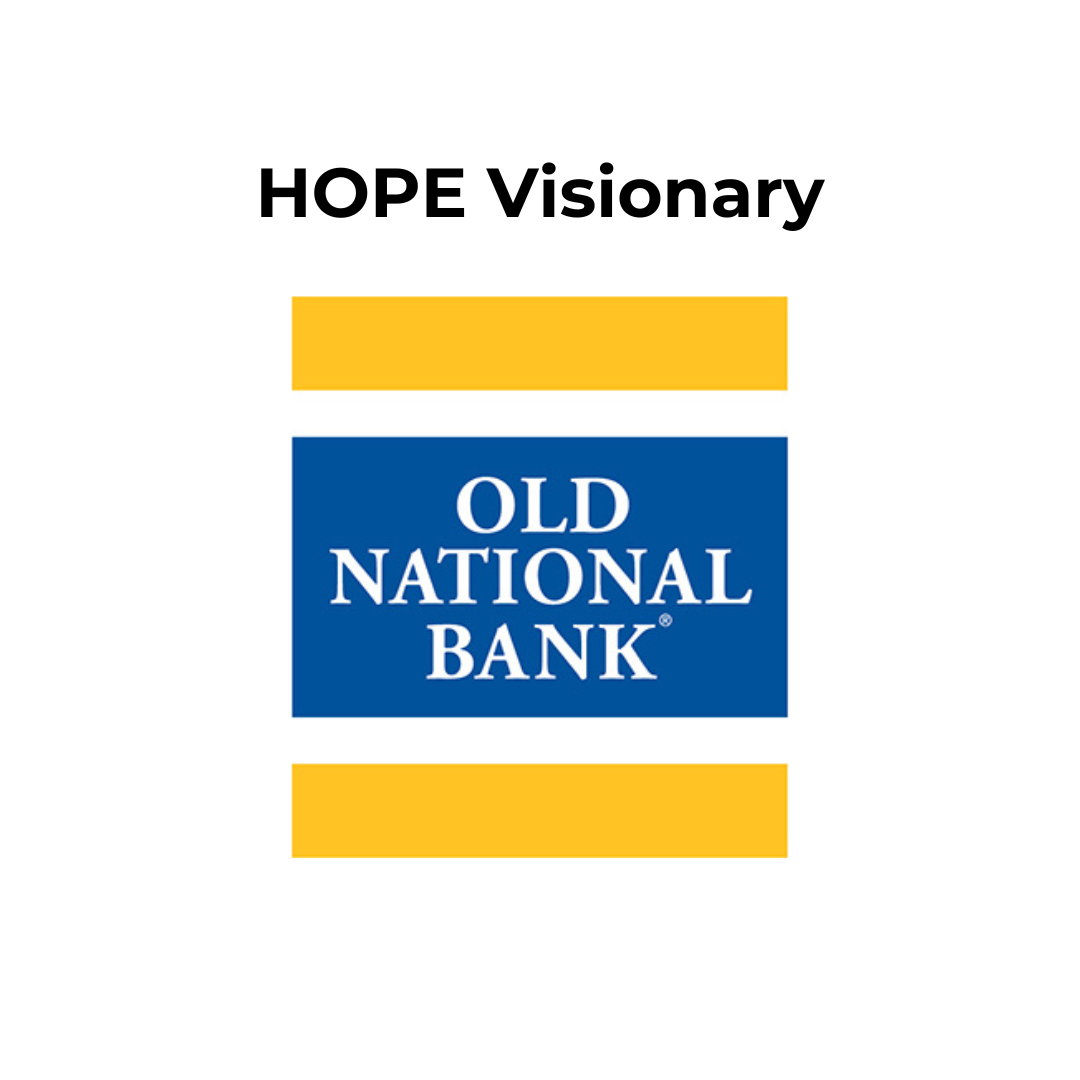 The hope visionary old national bank logo is blue and yellow
